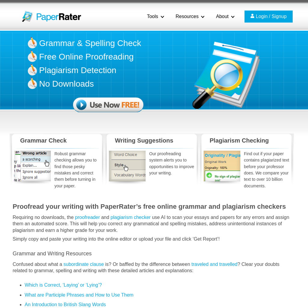 PaperRater — Free Online Proofreader with… | AIToolly