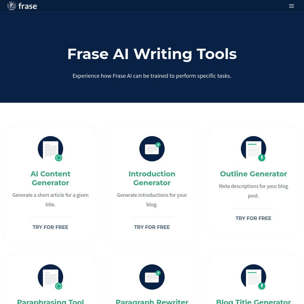 Frase io free ai writing and seo tools by frase