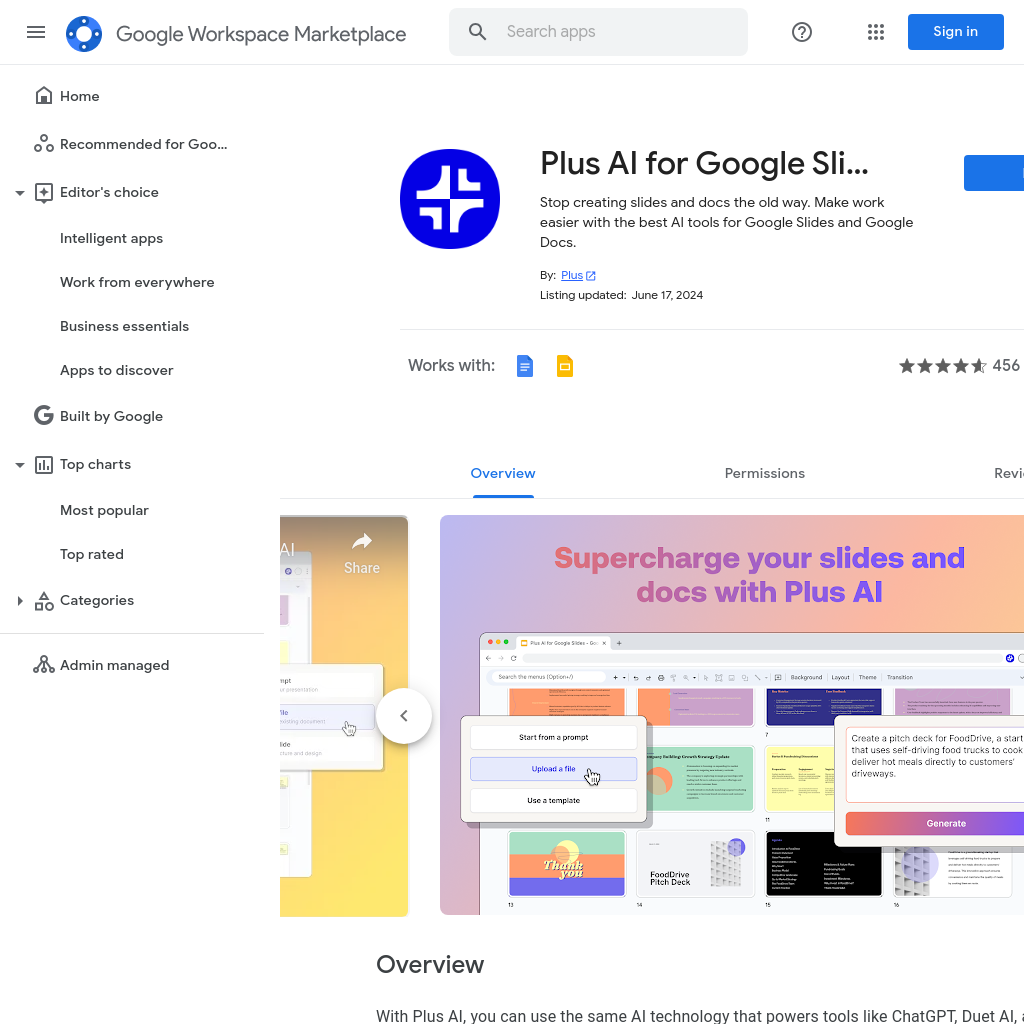 Plus AI — Plus AI for Google Slides™和Docs™ | AIToolly