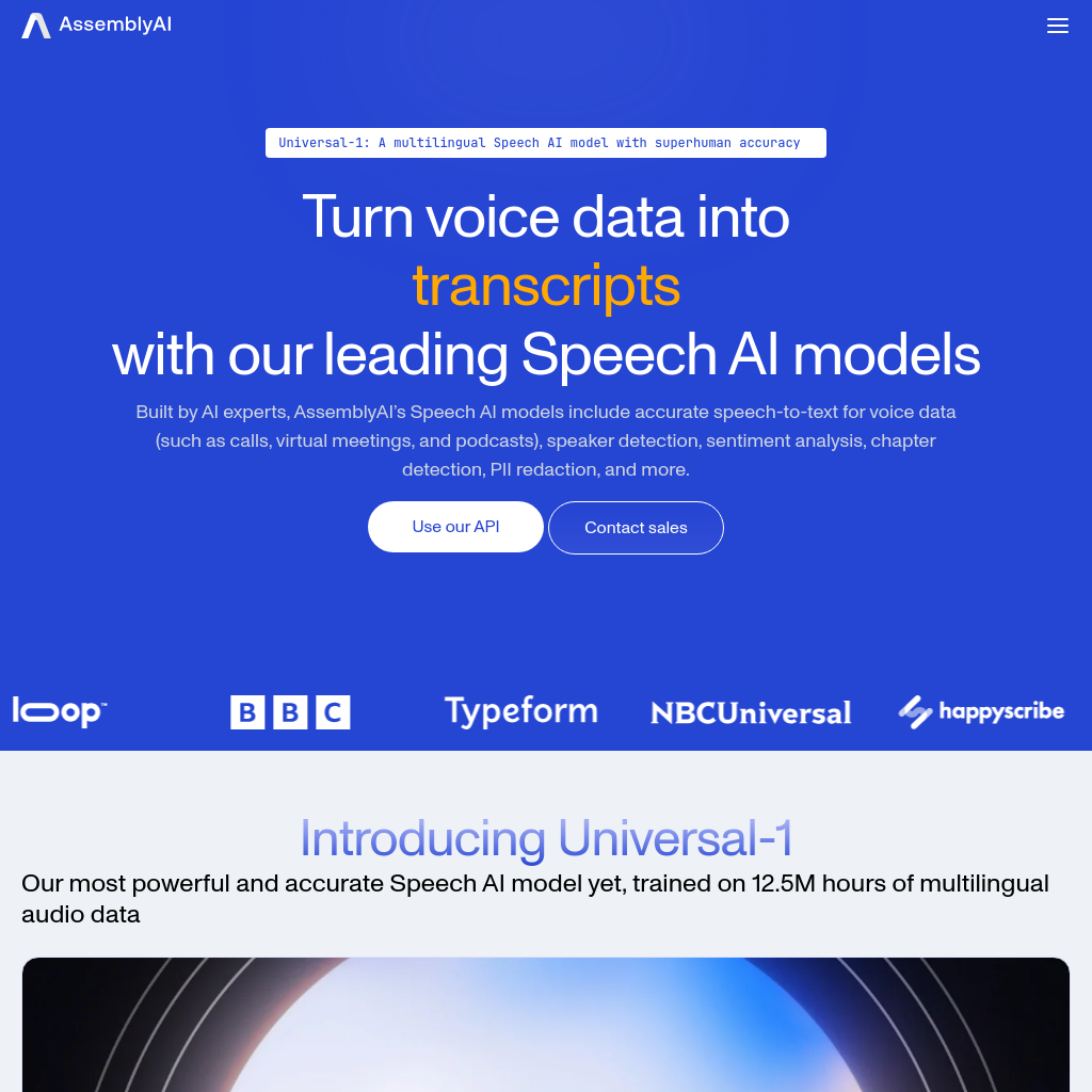 Assemblyai — AssemblyAI | 음성 인식을 통한 AI 모델 | AIToolly