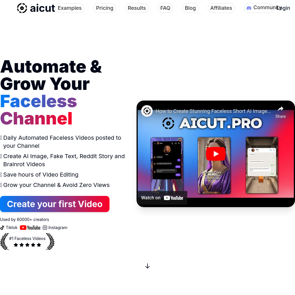Aicut Aicut Automate Faceless Video Creation For Social Media Growth Aicut Aicut Automate Faceless Video Creation For Social Media Growth