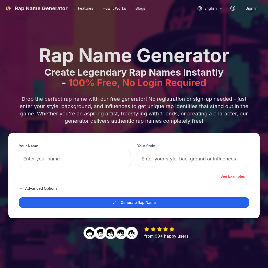 Rap Name Generator - Rap Name Generator
