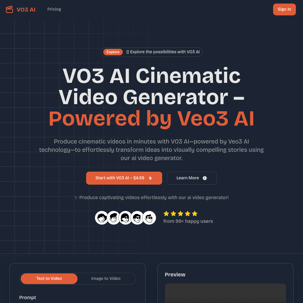 Veo3 AI Video Generator — VO3 AI Cinematic… | AIToolly