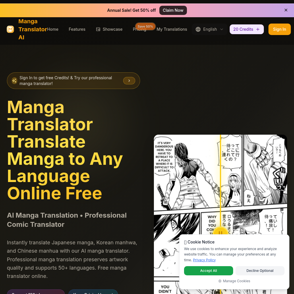 Manga Translator — Переводчик манги AI | AIToolly