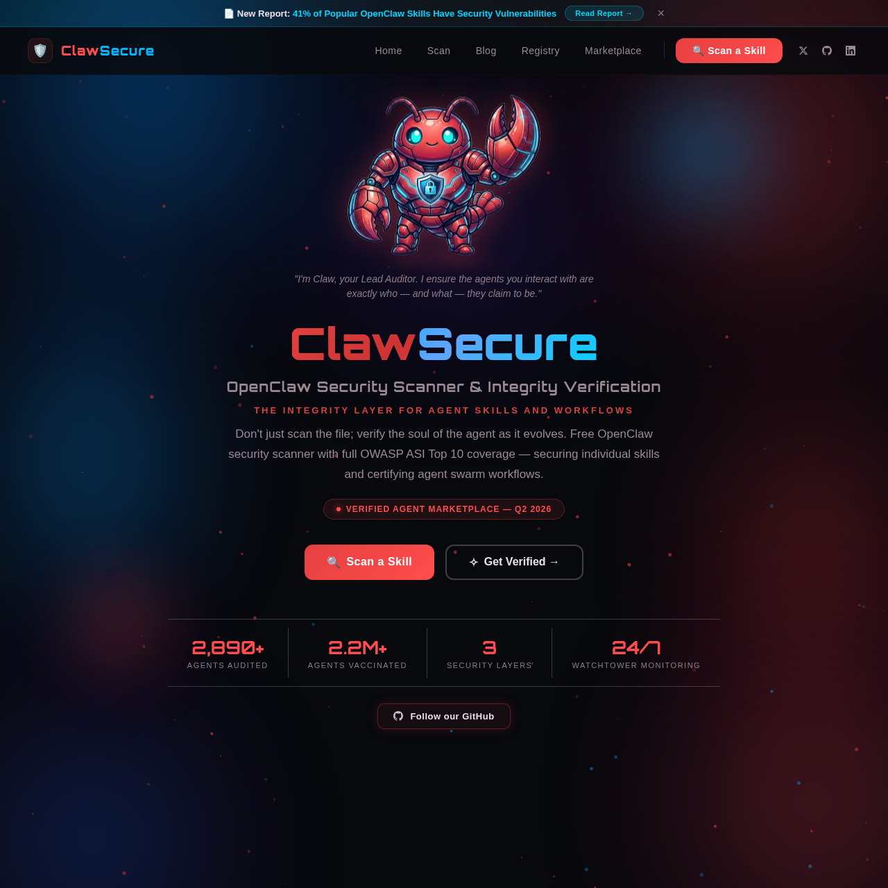 ClawSecure - ClawSecure: The Premier OpenClaw Security Scanner and ...