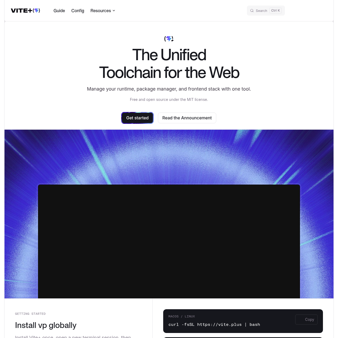 Vite+ — Vite+ (Vite Plus): 全方位 Web 开发统一工具链，构建极速前… | AIToolly
