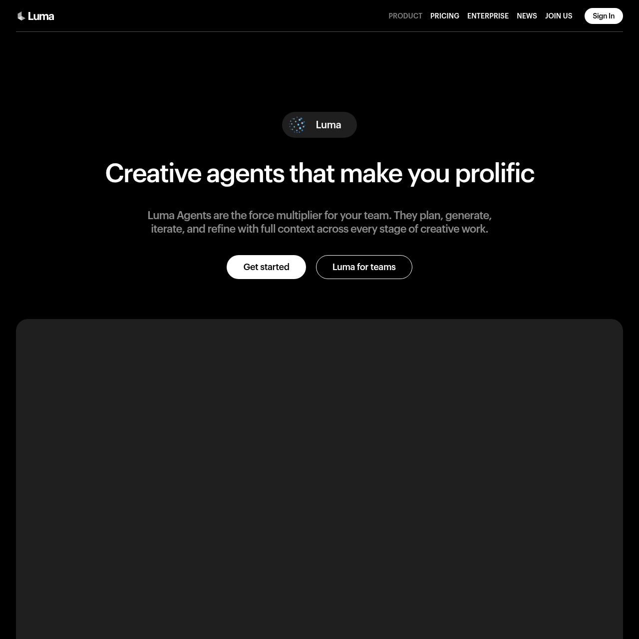 Luma Agents — Luma Creative Agents: Physically… | AIToolly