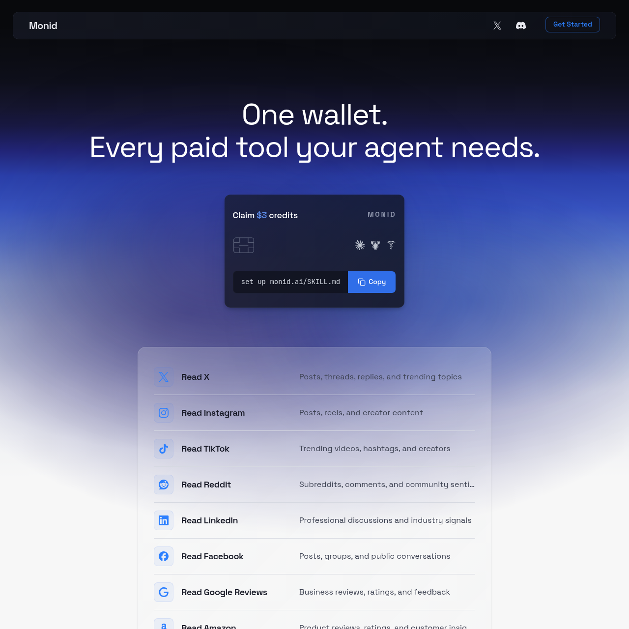 Monid — Monid: The Unified API Wallet for AI… | AIToolly