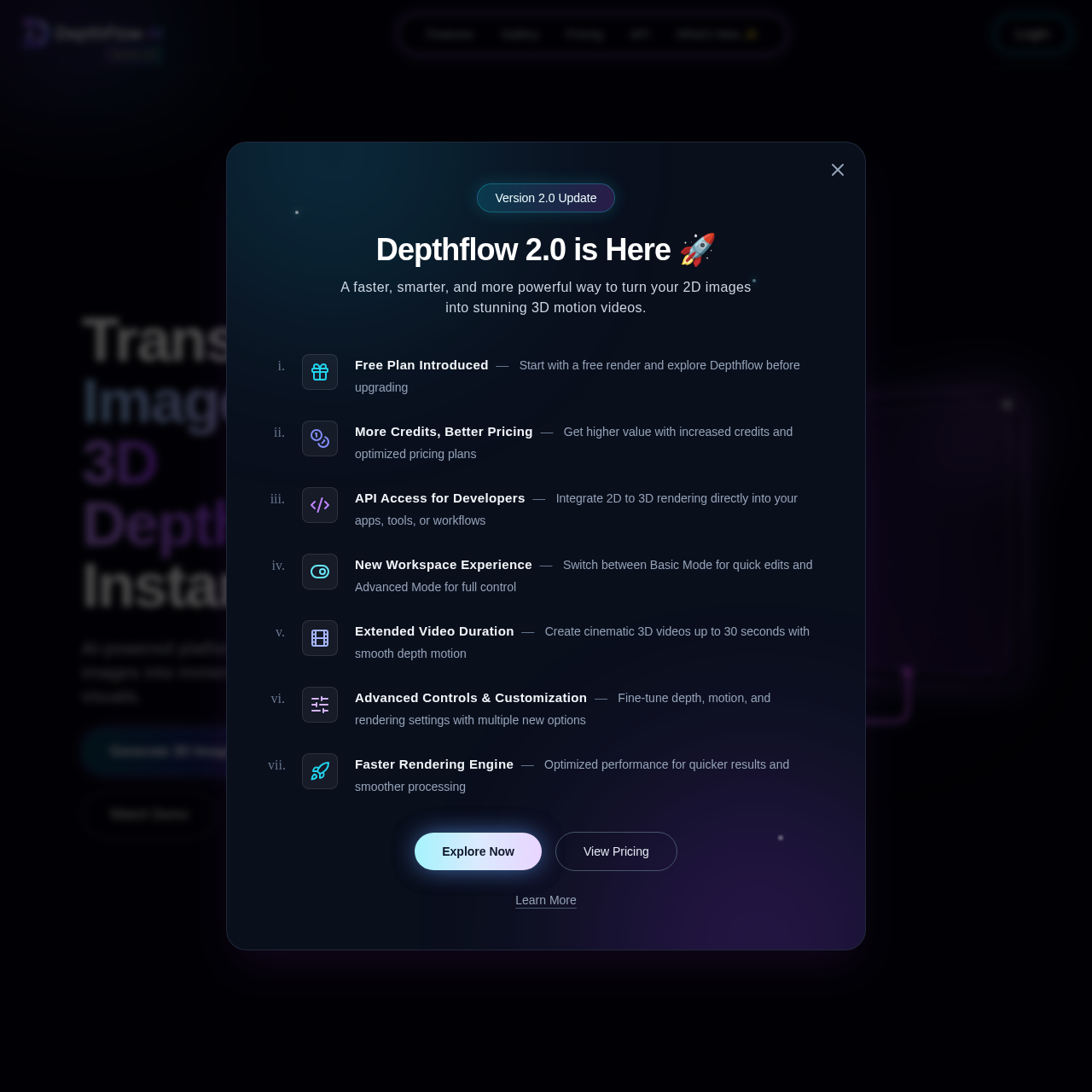 Depthflow AI — Depthflow AI 2.0：领先的 AI 2D 图片转… | AIToolly